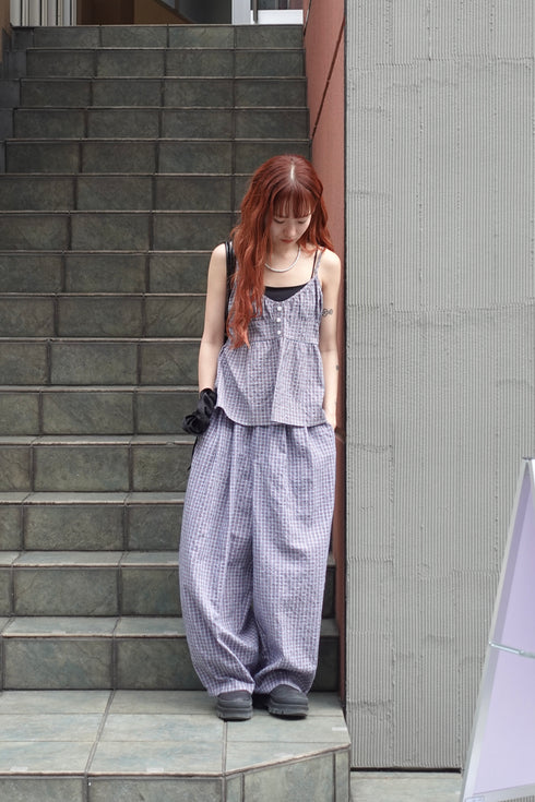 チェックボリュームラフパンツ